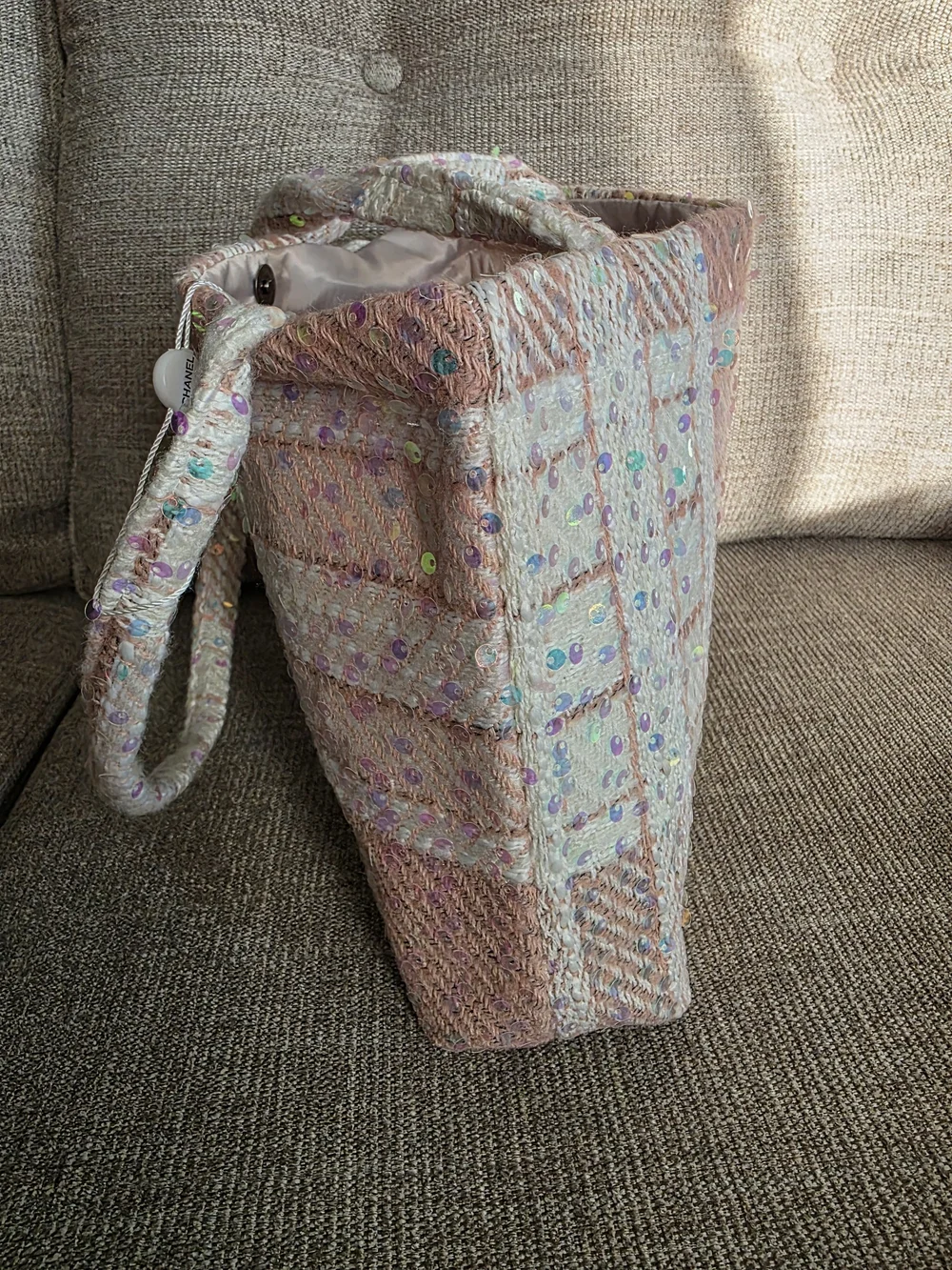 Chanel Beauté Pink Tweed Sequin Tote Bag - VIP Promo Gift